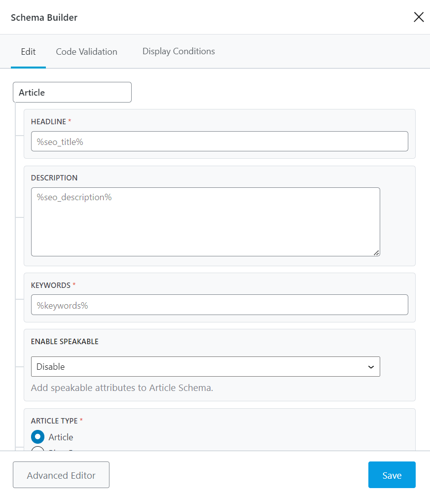 Schema Generator shot2